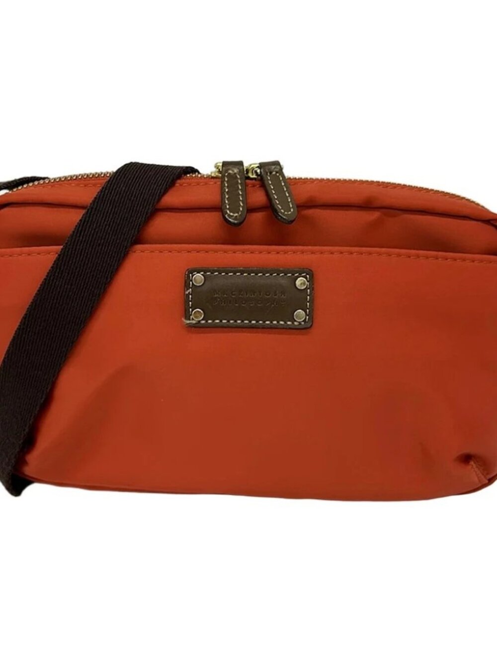 MACKINTOSH PHILOSOPHY Orange Dark Brown Nylon Shoulder Bag